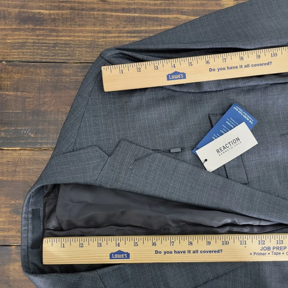 Kenneth Cole Reaction‎ Men's Sport Coat Blazer Gun Metal Techni-Cole 48R NEW